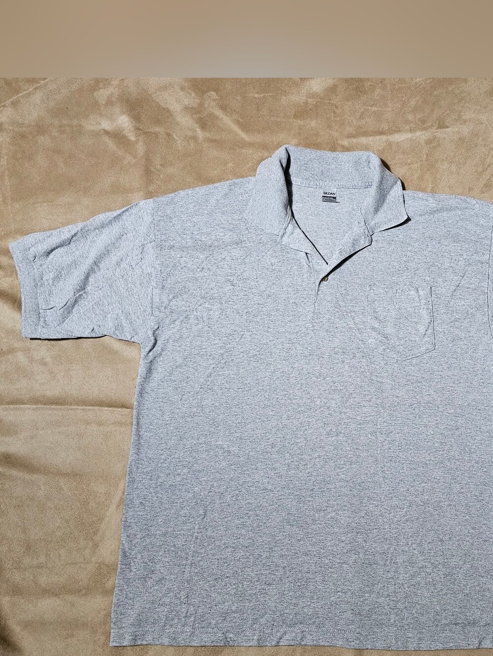 Gildan Classic Men's Grey Polo Shirt with Pocket XL